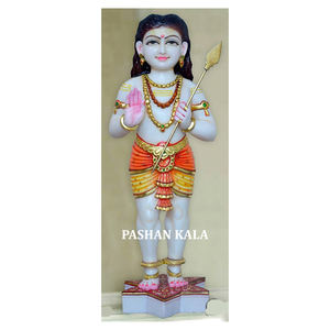 Estatua de Kartikeya antigua blanca - Product Image 1