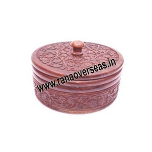 Handmade <b>Wooden</b> Chapati <b>Box</b> With <b>Lid</b> Knob and Hand Carved Design for Home Hotel Restaurant - Product Image 1