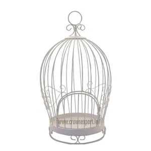 Cage à oiseaux en fil métallique suspendu, abri pour animaux domestiques, blanc, style dôme, nouvelle finition personnalisées disponibles
