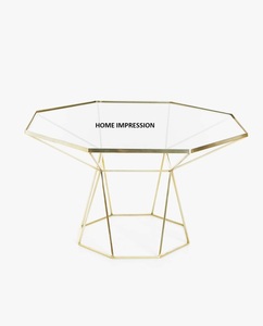 Mesa Auxiliar de Metal Dorado de Lujo con Espejo, Diseño Moderno de Alta Calidad, Hecha a Mano, Rectangular - Product Image 3