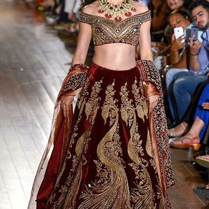 STYLISH--STUNNING-novia-bonito vestido KOTI con LEHENGA, con adornos de cuentas de cristal, trabajo de piedra para boda = 2021 - Product Image 1