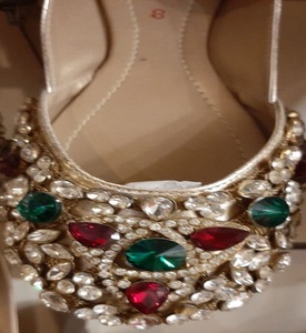 Zapatos Khussa con cuentas elegantes para mujer, moda plana Punjabi Pakistani Khussa para la temporada de primavera - Product Image 5