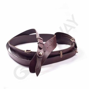 Ceinture en cuir Sam Browne avec bandoulière, noir / marron foncé, accessoire de tenue formelle - Product Image 3