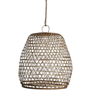 Vintage Bamboo <b>Wicker</b> Eco-Friendly Rustic Minimalist Modern Pendant <b>Lamp</b> with Customizable Size and Color for Indoor Lighting - Product Image 2
