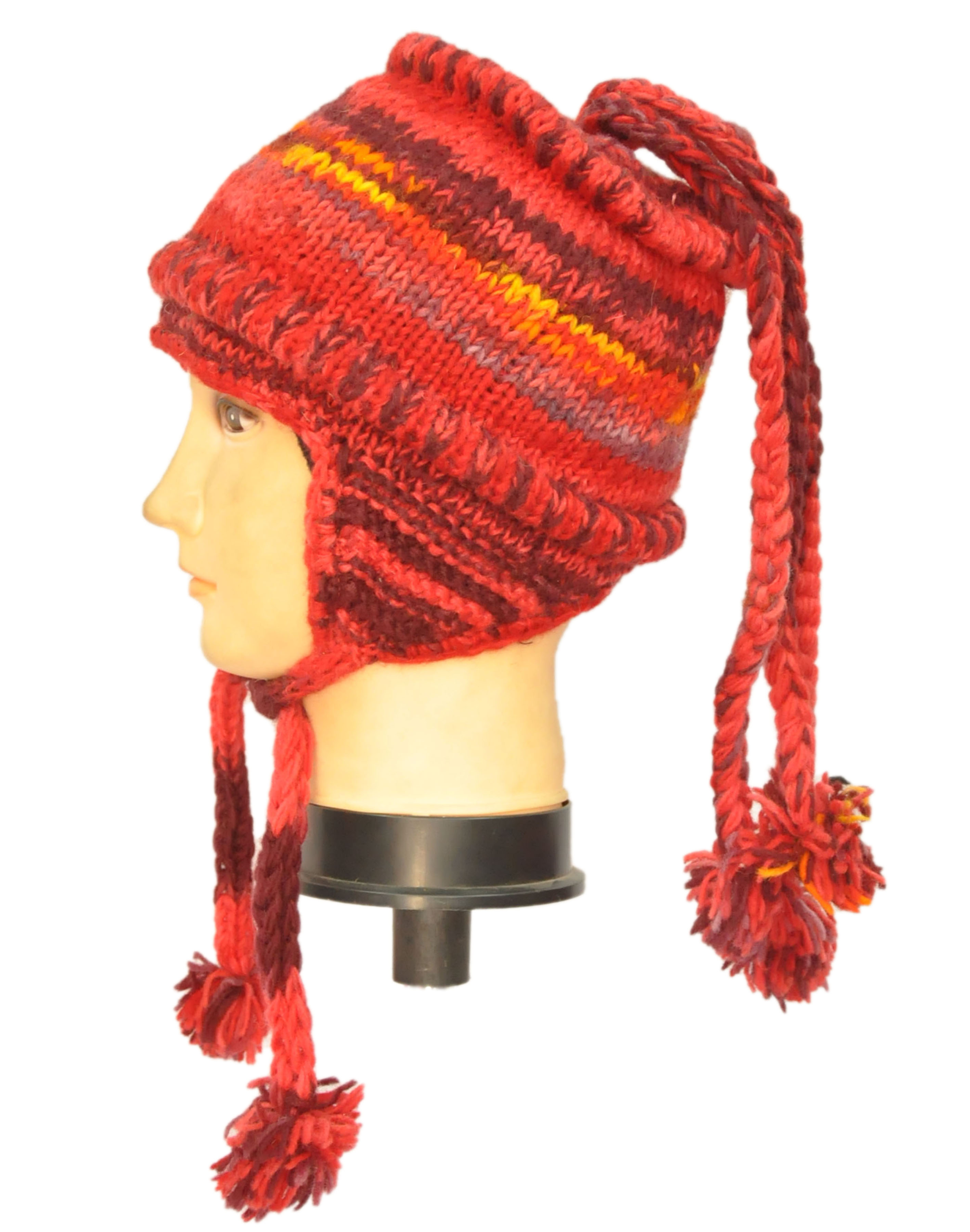 Chullo de Alpaca peruano hecho a mano, gorro con orejera. HHWTH 0011 E