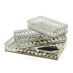 3-Portion <b>Crystal</b> <b>Mirror</b> Vanity Tray Elegant Serving Tray Eco-Friendly Dishwasher Safe Floral Pattern for Home Decor Daily Use - Product Image 6