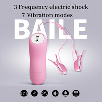2022 Neues Produkt 7-Gang-ABS-Brustmassagegerät Vibrierende Nippel klemmen Labia Clip 3 Frequenzen Elektro schock Paar BDSM Sexspielzeug