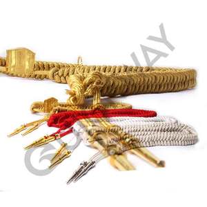 Aiguillettes superventas, Oficial de alambre dorado, precio razonable, Aiguillettes de calidad superior con puntas doradas - Product Image 4