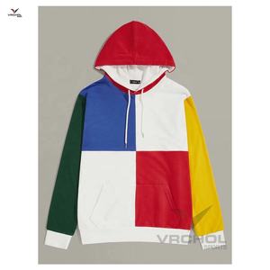 Patrón de impresión sólida Sudadera con capucha Bloque Color Poliéster Fleece Bordado Tejido Anti-Encogimiento Antiarrugas Tallas grandes Sostenible OEM - Product Image 1