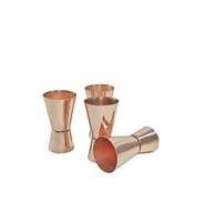 Jiggers en cuivre/shaker à cocktail en verre à liqueur avec conception unique polie plaquée cuivre pour produit Offre Spéciale