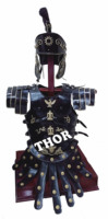 Casque romain médiéval, armure en cuir, veste en cuir musculaire, Costume de soldat LARP, noir et laiton, haute qualité