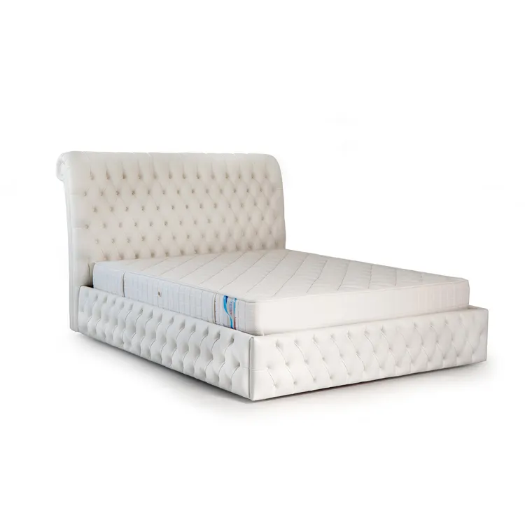 سرير خشبي فاخر بمقاس مخصص بتصميم عصري الأفضل مبيعًا مصنوع في إيطاليا من الجلد الفاخر