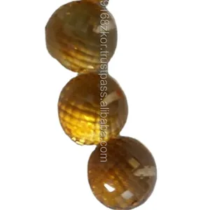 Высокое качество граненые шарики в форме цитрина Драгоценный Камень Калиброванный глаз чистое качество используется для подвешивания в сережках оптовая цена