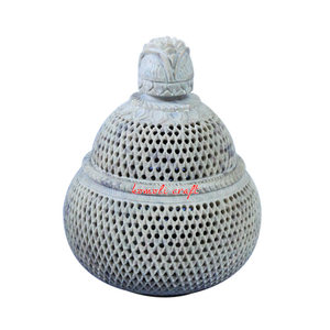 Finest Handmade Soapstone Tealight Candle Holde Intricately Carved Decorative Home & Table Accent - Product Image 1
