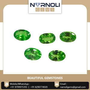 Gema ovalada 100% Natural de tsavorita verde, Gema suelta de alta calidad, venta al por mayor para joyería - Product Image 2