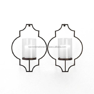 Décoration de mariage, porte-bougie mural en fer noir fait à la main, écologique et durable, multi-occasions - Product Image 6