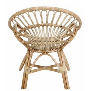 Silla Lateral Circular de Ratán Natural en Forma de Huevo - Product Image 4