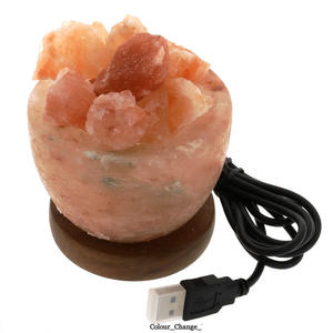 โคมไฟเกลือหิมาลายันทำด้วยมือมีช่องเสียบขนาดเล็กสไตล์ฮวงจุ้ยของตกแต่งบ้านงานฝีมือธรรมชาติสไตล์ความรักสำหรับรถสำนักงานบ้าน - Product Image 1