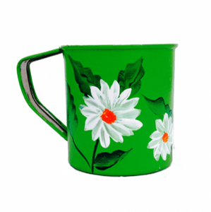 Cốc Cà Phê Vẽ Tay, Cốc Tráng Men Bằng Thép Không Gỉ Vẽ Tay Và Cốc Từ Kashmir, Ấn Độ - Product Image 3