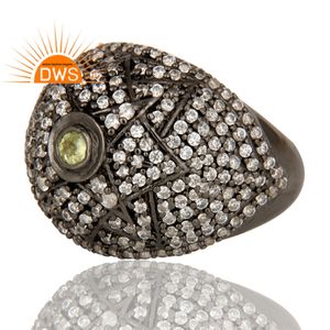 Ensemble de bagues en Zircon blanc, Style victorien, vente en gros de bijoux, bagues en argent faites à la main - Product Image 4