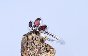 Pur solide 925 argent noir Rhodium bague à la mode pierres précieuses Designer Marquise Design grenat bijoux fins pour les femmes - Product Image 6