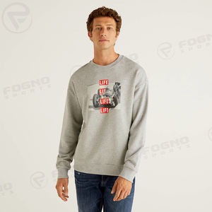 High Quality Plain Customize Graphic Print Crewneck <b>Sweatshirt</b> Unisex Custom Pullover Mens Fashion Plain <b>Grey</b> Hoodies - Product Image 3