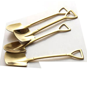 Cuchara de aluminio para servir con diseño de concha con juego de 6 pulidos dorados con caja de regalo Cubiertos modernos Proveedores India - Product Image 6