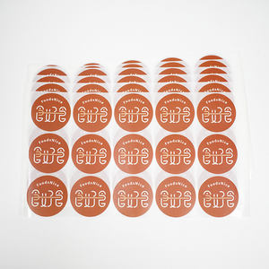 Etiquetas de laminación de brillo mate de película de 2,16x2,16 pulgadas, pegatinas de Halloween con logotipo de marca propia para restaurante de comida - Product Image 3