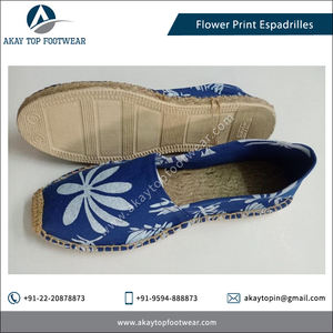 Best-Selling Lightweight Canvas <b>Espadrilles</b> with Floral Print Slip-On Closure Top Exporter's World-Wide Popular Flats Shoes - Product Image 6