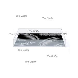 Plateau de nourriture de service en acrylique transparent avec vaisselle d'hôtel et de maison de forme rectangulaire servant des collations de nourriture plateau de café de thé - Product Image 3