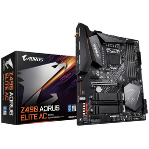Carte mère de jeu GIGABYTE <span class=keywords><strong>Z490</strong></span> AORUS ELITE AC d'occasion avec Wi-Fi, chipset Intel <span class=keywords><strong>Z490</strong></span>, prise en charge du socket LGA1200, processeur Intel de 10e génération - Product Image 1