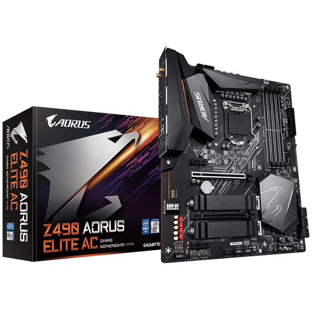 Used GIGABYTE Z490 AORUS ELITE AC Gaming Motherboard with WI-FI Intel Z490 Chipset LGA1200 Socket Support Intel 10th Core CPU