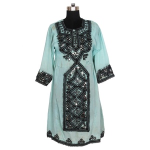 <b>Women</b> Wear Balochi Kuchi <b>Dress</b> - Floral Printed Kuchi Top/<b>Tunic</b>/Kurta - Handmade Tribal Gypsy Balochi <b>Dress</b> Vintage Afghani Best - Product Image 1