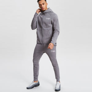 Wholesale OEM Sweatsuit Tracksuit Zipper Hooded Jogging Men Jogger Track Suit 2021, - Product Image 2