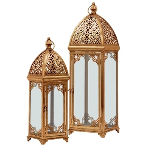 Candelabros y farolillos de Metal de bronce antiguo con elegante Nuevo vidrio personalizado decoración del hogar para boda al por mayor - Product Image 1