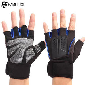Guantes de levantamiento de pesas para Fitness, manoplas de entrenamiento cruzado, soporte de muñeca, para gimnasio, antideslizantes, con relleno de silicona de Palma, venta al por mayor - Product Image 6