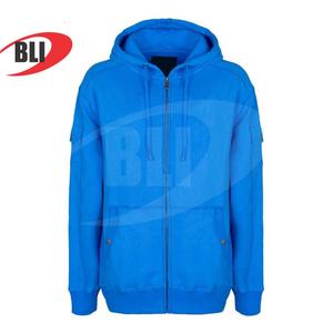 Sudadera con capucha y cremallera con logotipo bordado de lana de algodón de alta calidad - Product Image 3