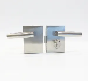 Excellent European quality stainless steel with 5 pc keys&handle square glass door lock