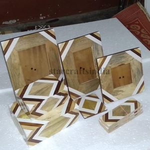 Cadre Photo en bois et en résine MDF, artisanat indien, couleur naturelle, fait à la main, avec boîte à bijoux et roulettes, vente en gros - Product Image 5