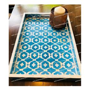 Meilleur plateau indien fait à la main élégant et unique en nacre incrusté Plateau de service élégant et unique avec motif en os - Product Image 1