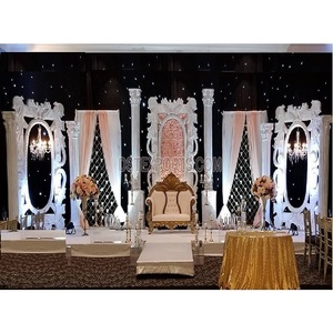 Modern Roman Style Wedding Stage Decoration Ideas White Arabian Fiber Wedding Stage Decoration Set Top Calgary White Stage Decor - Product Image 1
