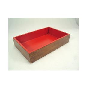Bandeja de servicio de madera con interior rojo pintado para restaurante Hotel hogar cocina uso - Product Image 1