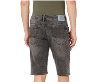 Shorts en jean respirants foncés pour homme, coupe droite, déchirés, en coton, broderie personnalisée OEM, fermetures éclair, écologiques, séchage rapide – Collection Été 2025