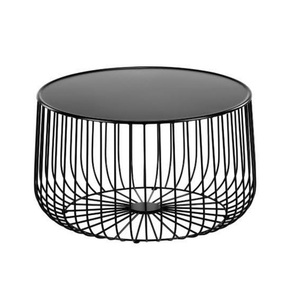 Tables d'appoint modernes en fil métallique pour le salon avec panier à café Table basse contemporaine pour la vente en gros - Product Image 4