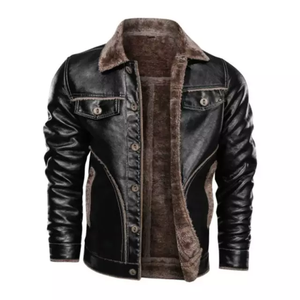 New Leather <b>Jacket</b> Bomber <b>Jacket</b> <b>Men</b> Leather <b>Jacket</b> 2021 - Product Image 1