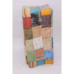 Couette Kantha faite à la main Style indien Vintage couvre-lit réversible Queen Size laine coton rempli pour la décoration intérieure utilisation hôtel - Product Image 6