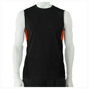 Men's Polyester Fitted Athletic Sleeveless T-Shirt Training Basic Tank Top Breathable Wicking Running Vest - Product Image 4