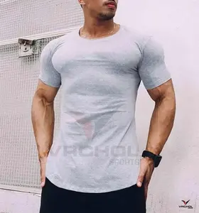 <b>Muscle</b> Guys New Solid Fitness Clothing <b>Men's</b> Workout <b>T</b>-<b>Shirt</b> with Embroidered Design Short Sleeve Short Length for Gyms - Product Image 1