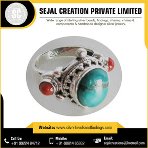Bague en argent sterling 925 avec pierres multicolores, connecteurs de 4 mm, composants de bijoux fournis par Sejal Creation (IN;41826) - Product Image 4