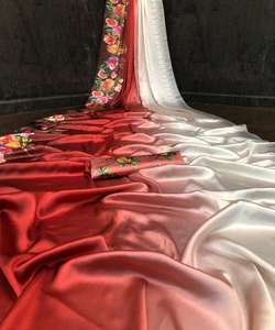 Sari en soie brodé de conception originale pour les fêtes, avec pièce de chemisier, bordure en dentelle de soie douce, sari pour mariage, vêtement pour femmes, dernier modèle - Product Image 4